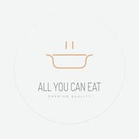 restaurant logo met pan schets vector