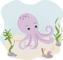 Octopus in de zee vector