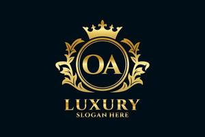 eerste oa brief Koninklijk luxe logo sjabloon in vector kunst voor luxueus branding projecten en andere vector illustratie.