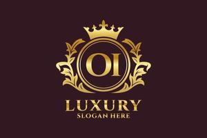 eerste oi brief Koninklijk luxe logo sjabloon in vector kunst voor luxueus branding projecten en andere vector illustratie.