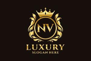 eerste nv brief Koninklijk luxe logo sjabloon in vector kunst voor luxueus branding projecten en andere vector illustratie.