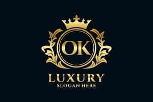 eerste OK brief Koninklijk luxe logo sjabloon in vector kunst voor luxueus branding projecten en andere vector illustratie.