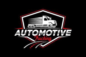 vrachtwagen silhouet abstracte logo sjabloon vector. geschikt voor vrachtlogo, vrachtvrachtwagens, logistiek logo; vector
