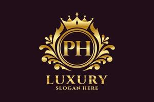 eerste ph brief Koninklijk luxe logo sjabloon in vector kunst voor luxueus branding projecten en andere vector illustratie.