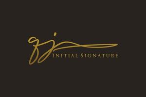 eerste qj brief handtekening logo sjabloon elegant ontwerp logo. hand- getrokken schoonschrift belettering vector illustratie.