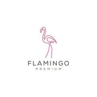 flamingo gemakkelijk logo ontwerp. lijn kunst vector illustratie