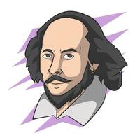 hand- getrokken William Shakespeare vector illustratie