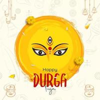 gelukkig durga puja creatief sociaal media post sjabloon ontwerp vector