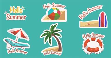 sticker Hallo zomer vector