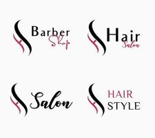 reeks brief s h sh monogram script haar- stijl, kapper winkel en haar- salon logo ontwerp vector