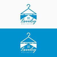 wasserij onderhoud, het wassen en schoonmaak omhoog kleren logo ontwerp vector