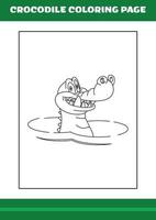 krokodil kleur bladzijde. illustratie van tekenfilm krokodil voor kleur boek vector