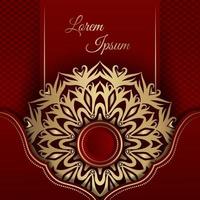 gouden mandala ornament, Aan een rood achtergrond, vector ontwerp