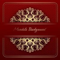 gouden mandala ornament Aan rood achtergrond vector