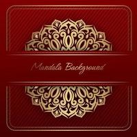 gouden mandala ornament Aan rood achtergrond vector