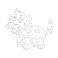 hond kleur bladzijde en dier schets ontwerp voor die wie liefde puppy vector