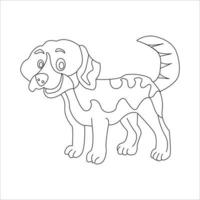 hond kleur bladzijde en dier schets ontwerp voor die wie liefde puppy vector