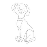 hond kleur bladzijde en dier schets ontwerp voor kinderen vector