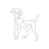 hond kleur bladzijde en dier schets ontwerp voor kinderen vector