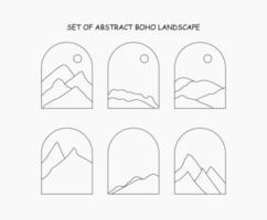 set van abstract boho-landschap vector