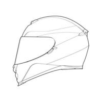 sjabloon helm vol gezicht, lijn kunst helm vector illustratie, lijn kunst vector, helm vector