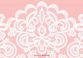 Vector Witte Kant Textuur Op Roze Achtergrond
