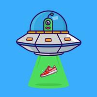 schattig ufo nemen schoenen vector