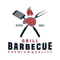 barbecue rooster partij logo ontwerp vector