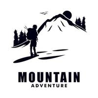 avontuur Mens berg logo ontwerp vector
