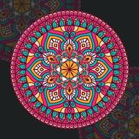 kleurrijk en Indisch wijnoogst sier- mandala ontwerp vrij vector