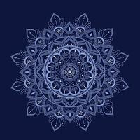 decoratief en Indisch sier- mandala ontwerp in blauw kleur vrij vector