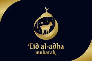 eid al adha vector element achtergrond voor eid al adha mubarak met vector geit logo, maan ster, moskee elementen illustratie