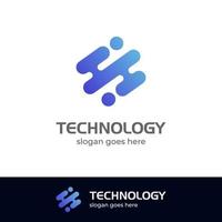 abstract brief s snel tech logo ontwerp, vector icoon symbool voor technologie logo