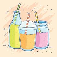 drie smoothies ontgiften potten vector