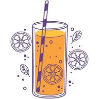 oranje ontgiften drinken icoon vector