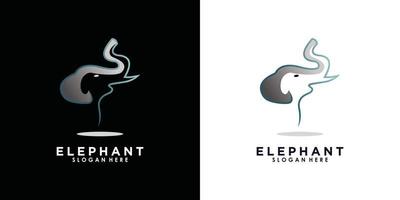 olifant logo illustratie ontwerp met creatief concept premie vector