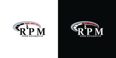 snelheid tpm logo ontwerp voor automotive met creatief concept premie vector