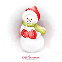 Kerstmis sneeuwman, waterverf sneeuwman, winter illustratie. digitaal verf waterverf illustratie vector