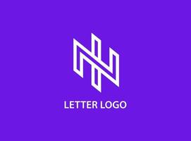 gemakkelijk brief n of nn logo ontwerp sjabloon Aan Purper achtergrond. geschikt voor ieder branding logo vector