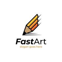 snel potlood vector logo ontwerp, snelheid kunst ontwerper logo icoon symbool