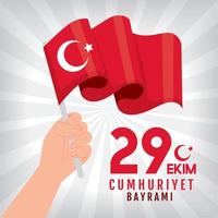 29 ekim bayrami poster vector