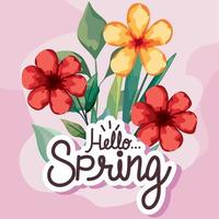 hallo lente belettering briefkaart vector