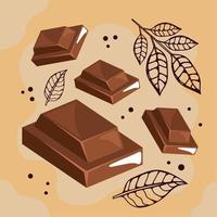 chocola pleinen zoet snoepjes vector