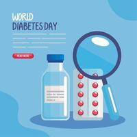 wereld diabetes dag briefkaart vector