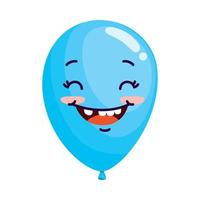 blauw ballon helium emoji vector