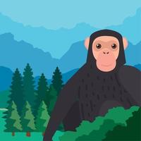 bonobo aap in Woud vector