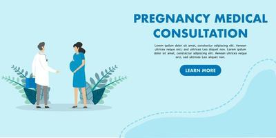 zwangerschap specialist medisch overleg. vector illustratie voor een website landen bladzijde sjabloon in landschap modus.