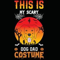 halloween hond t-shirt ontwerp, deze is mijn eng hond vader kostuum vector