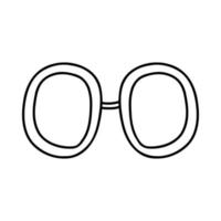 hand- getrokken tekening bril. vector schetsen illustratie van zwart schets bril, lineair icoon, zonnebril voor afdrukken, kleur bladzijde, ontwerp, logo.