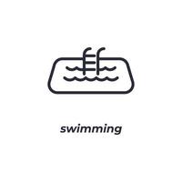 vector teken van zwemmen symbool is geïsoleerd Aan een wit achtergrond. icoon kleur bewerkbaar.